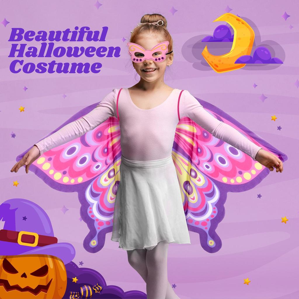New Children's Halloween Elf Costume with Angel Wings and Mask