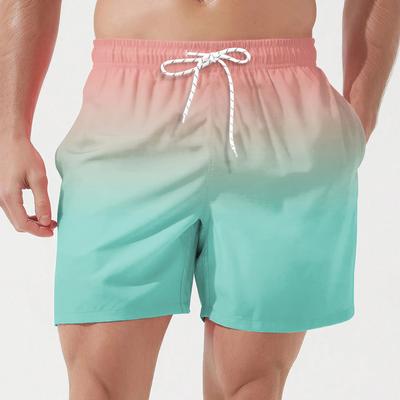 Bunte Farbverlaufs 3D-gedruckte Badeshorts Herren Fitnessstudio Laufen Sportbekleidung Schwimmen Schnelltrocknende Unterteile Lässige Alltags-Shorts