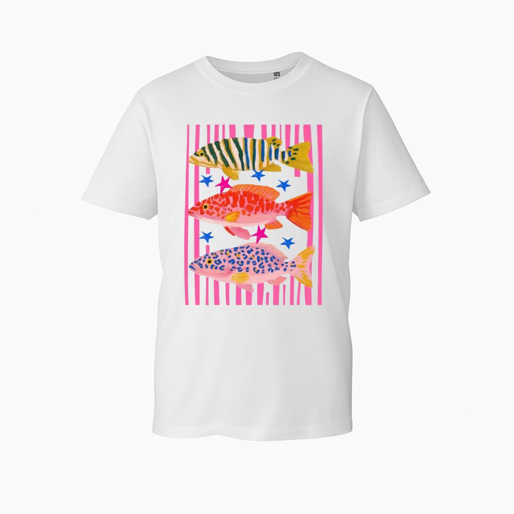 Retro Colorful Fish Graphic TShirt TShirt Aesthetic Summer Fish Themed TTop