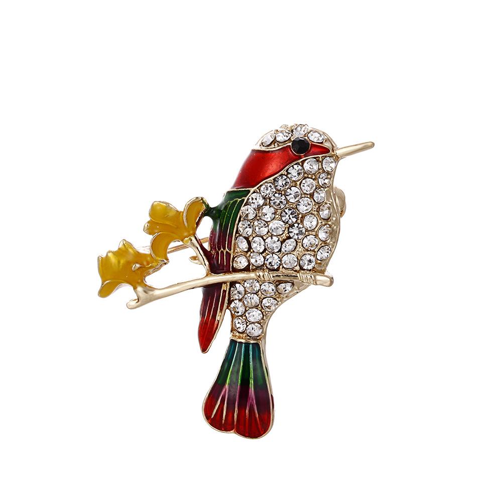 Korean Style Colorful Bird Brooch - Fashionable Animal Lapel Pin Accessories