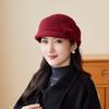 Autumn and Winter Big Brim Retro Temperament Elegant Equestrian Old Lady Wool Warm Cap