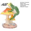 Waterproof Terrarium Decorations Resin Frog on Mushrooms Figurine, DIY Micro Landscape Bonsai Ornament, Miniature Mushroom Figurines Garden