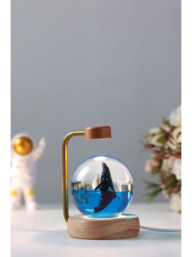 Ocean Whale Resin Crystal Ball Night Light Music Box – Ideal Birthday Gift for Kids & Friends
