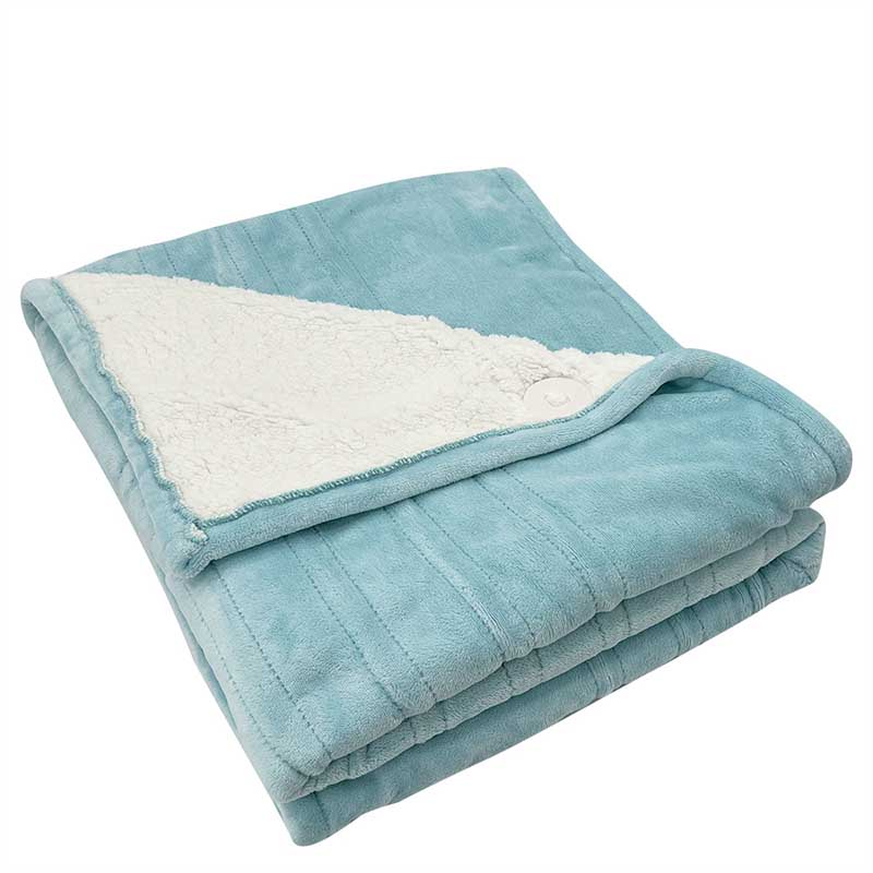 Electric Blankets Flannel & Sherpa, 6 Heat Settings, 10-Hour Time Auto-Off Function, Heated Blanket Over-Heated Protection