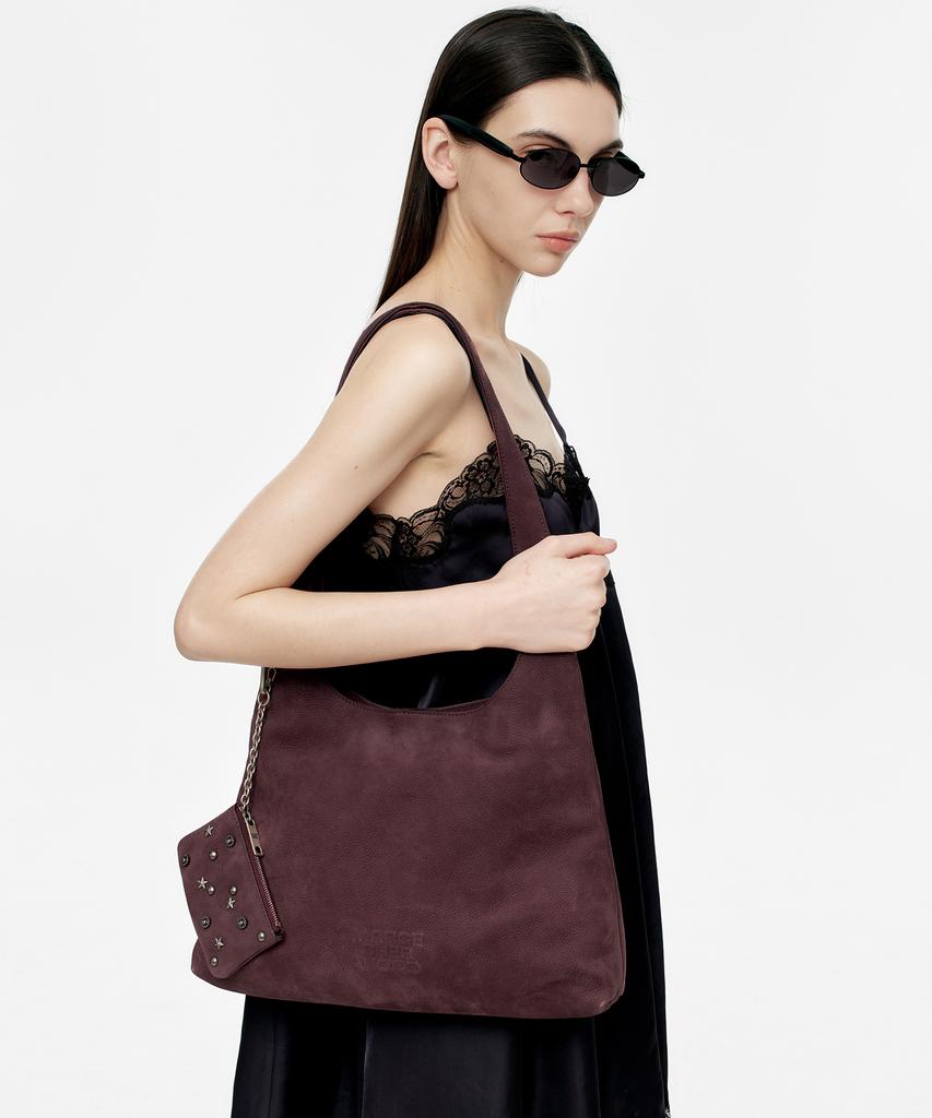 Margesherwood Halter Hobo Large_Wine Nubuck