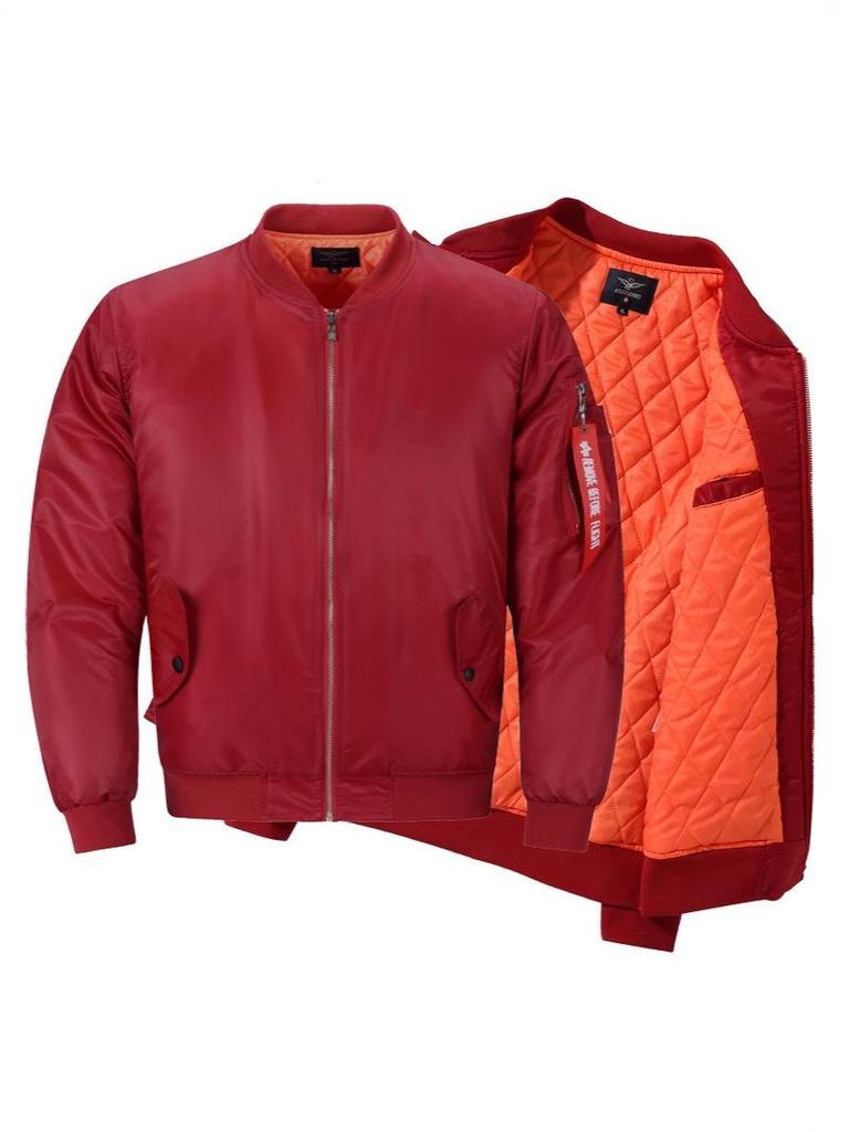 Chaqueta Bomber Ajustada para Hombre - Elegante Ropa Exterior Acolchada de Algodón para Primavera y Otoño