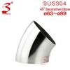 Gomito Decorativo in Acciaio Inossidabile 304 a 45° con Diametro 63/63.5/76/89 mm per Saldatura