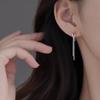 Fashionable And Creative Silver Color Knotted Earrings Suitable For Men And Women Simple Tassel Chain Earrings Daily Jewelry Gifts