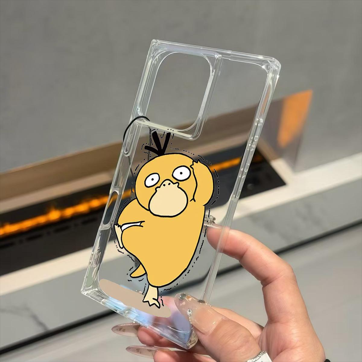 

Clear Square Back Tube Case Protection For iPhone 16 ProMax 12 15 Plus 11 13 14 Pro Max Anti-Oxygen,Dancing Duckachu Pattern Casing iphone 11 ProMax