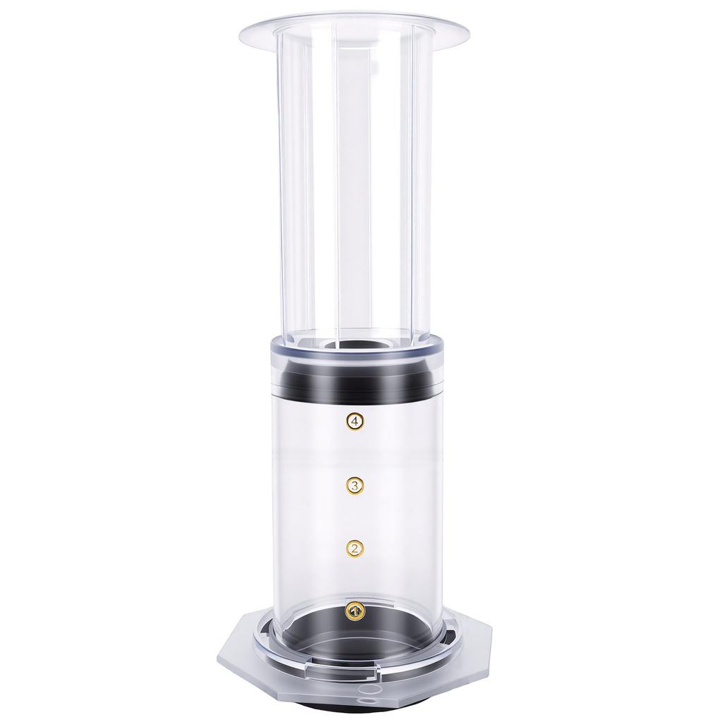 Portable Manual Coffee Maker Hand Press Coffee Pot with Filter Paper 3 in 1 Brewing Technology Clear Plastic Travel
