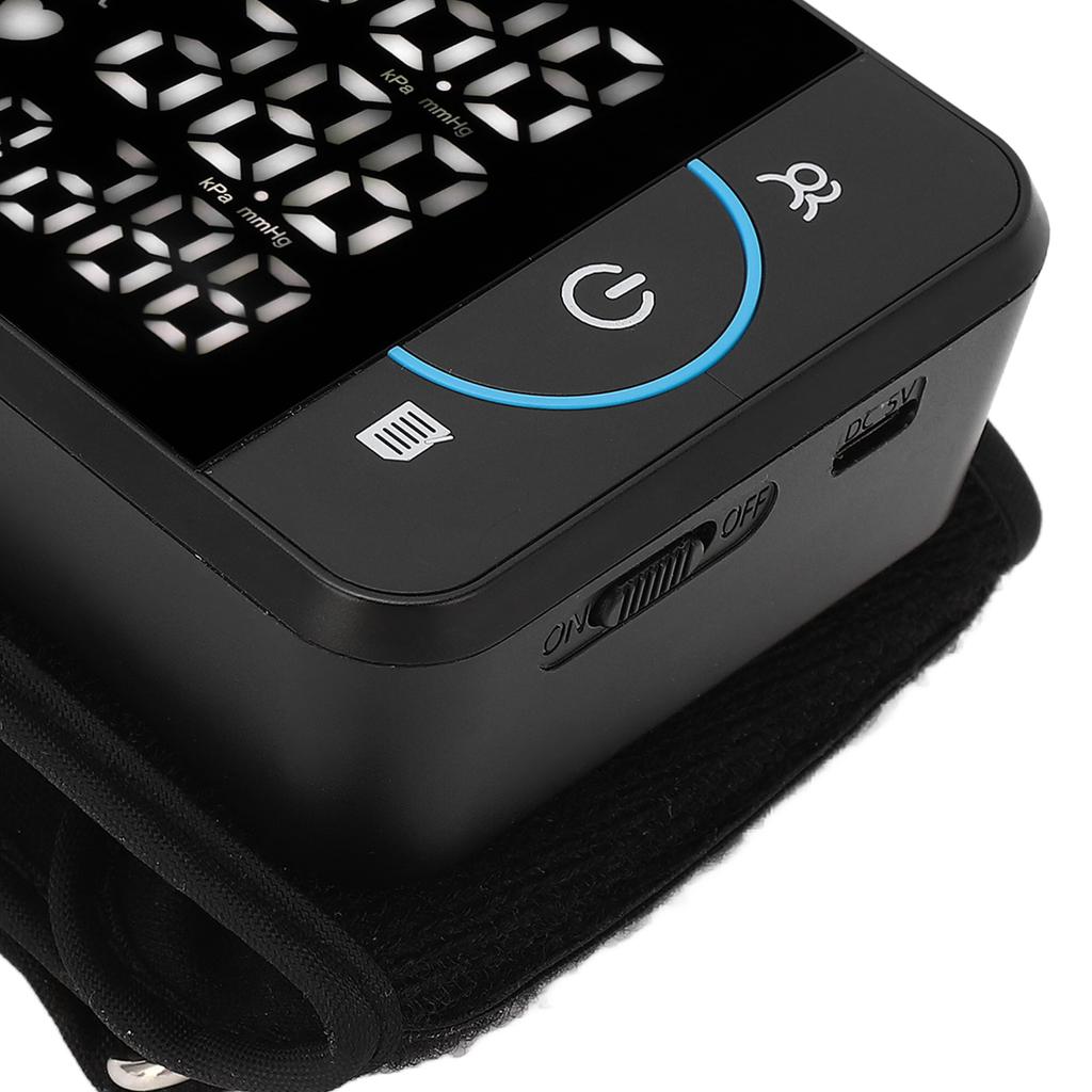 Wrist Blood Pressure Monitor Digital LED Display Rechargeable Automatic BP Monitor Machine with 180 Readings Memory