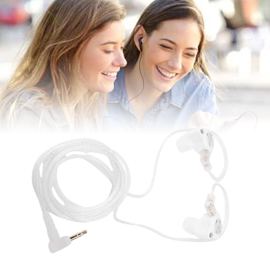 Wired Earbuds 3.5mm Interface HiFi Sound 1BA 1DD IEM Earphones with Detachable 2 Pin Cable for PC Game Console