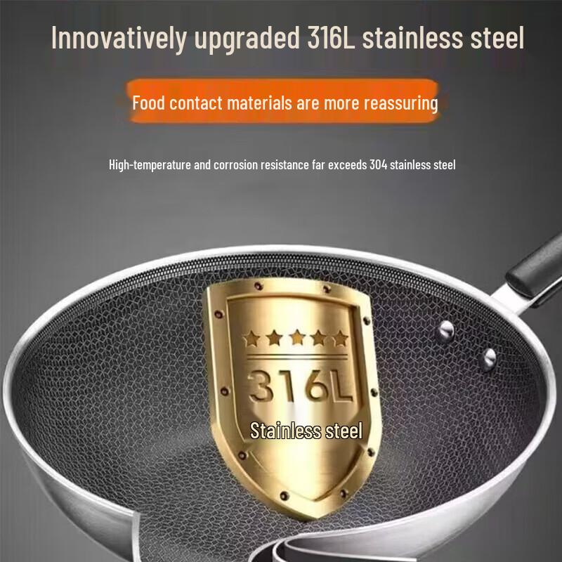 Supor 32cm X-Crystal Shield 316 Stainless Steel Wok