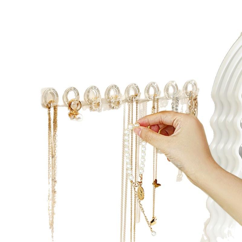 Mirror Cabinet Door Rear Anti Winding Wall Mounted Non Perforated Bracelet Earring Linked Hook