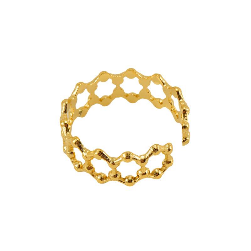 Women's 18K European & American Titanium Steel Adjustable Hollow Ring