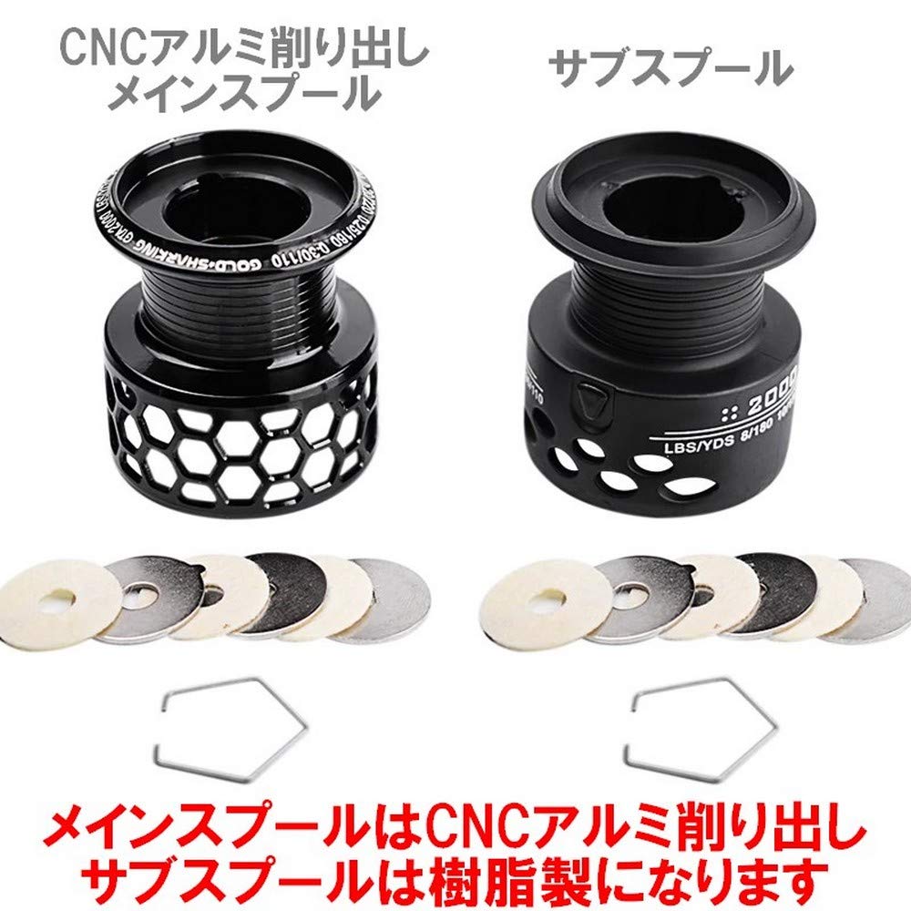 Kraft Håndtak CNC Aluminium Spole Utvekslingsforhold Aluminium Spinnfiskesnelle 3000 Ajing Eging Jigging SUP Kajakkfiske Slukfiskeutstyr Fiske Snelle Spinnfiske