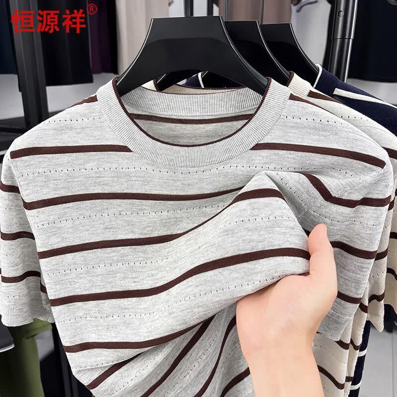 

Men s Striped Linen Blend T-Shirt M