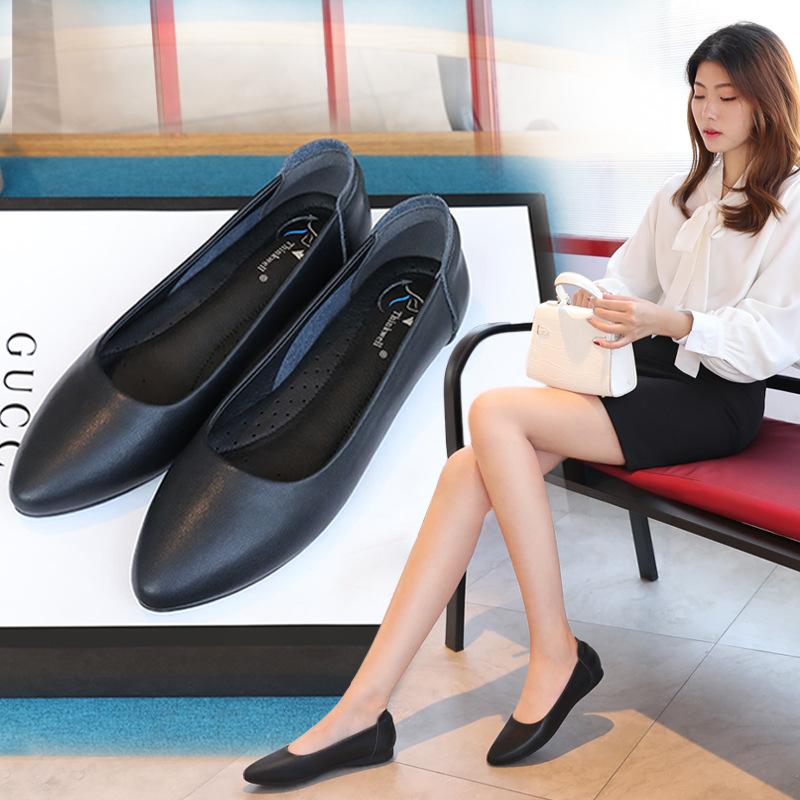 Dámské baleríny z pravé kůže Dámské pracovní boty do kanceláře Nadměrné lodičky Látkové sladké mokasíny Dámské těhotenské boty