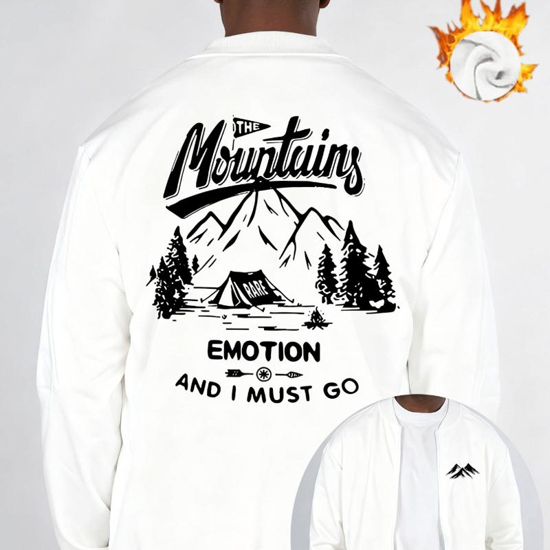 Rose Print Fleece-Lined  Bomber Jacket, Windproof Durable Warm, Casual Versatile Coat