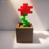 Pixel Rose Flower Decoration Unique 3D Printed Flower Plastic Flower Nightstands Desktops Office Desk Decor Furniture Decorations No Power Required