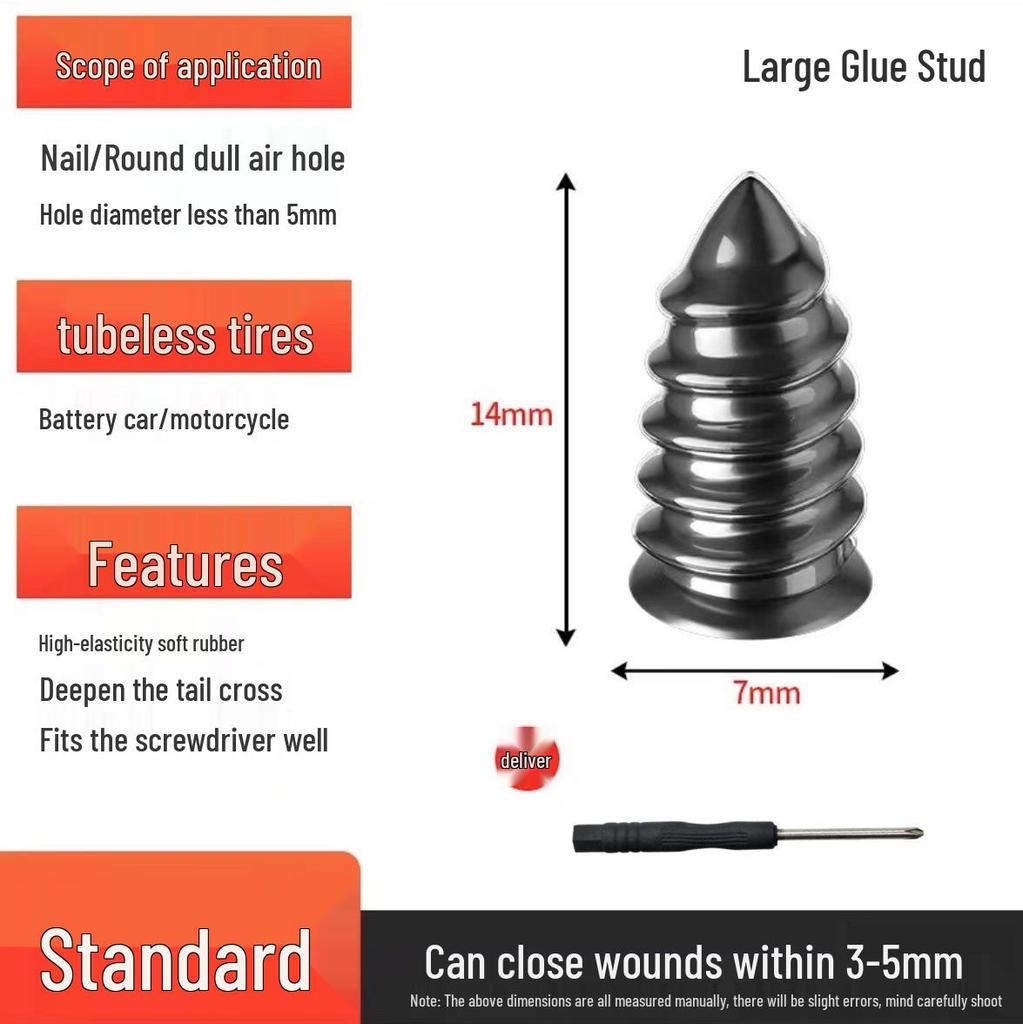 Quick Tire Repair Kit: Mushroom Rubber Nails for Cars & Electric Vehicles
