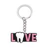 10 Pcs Dental Tooth Shape Model Simulation Keychain  Keyring Cartoon Lovely Girls Kids Gift Pendant Teeth Key Chain