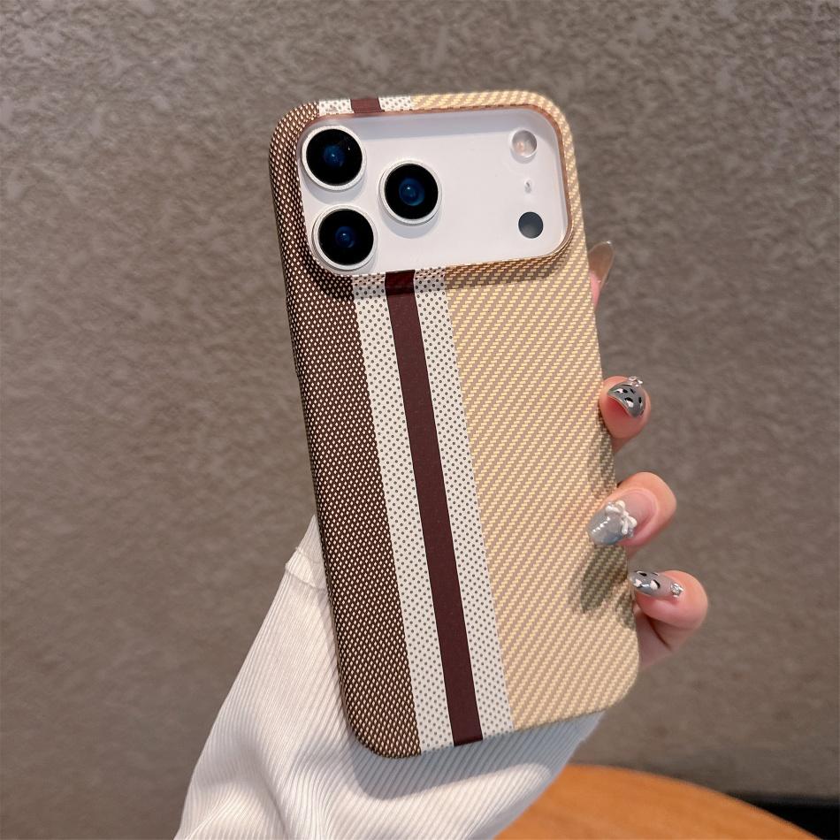 Kevlar Texture Hard Plastic Phone Case For iPhone 11 12 13 14 15 16 17 Air Pro Max Plus Carbon Fiber Shell Shockproof Protective Cover Fundas