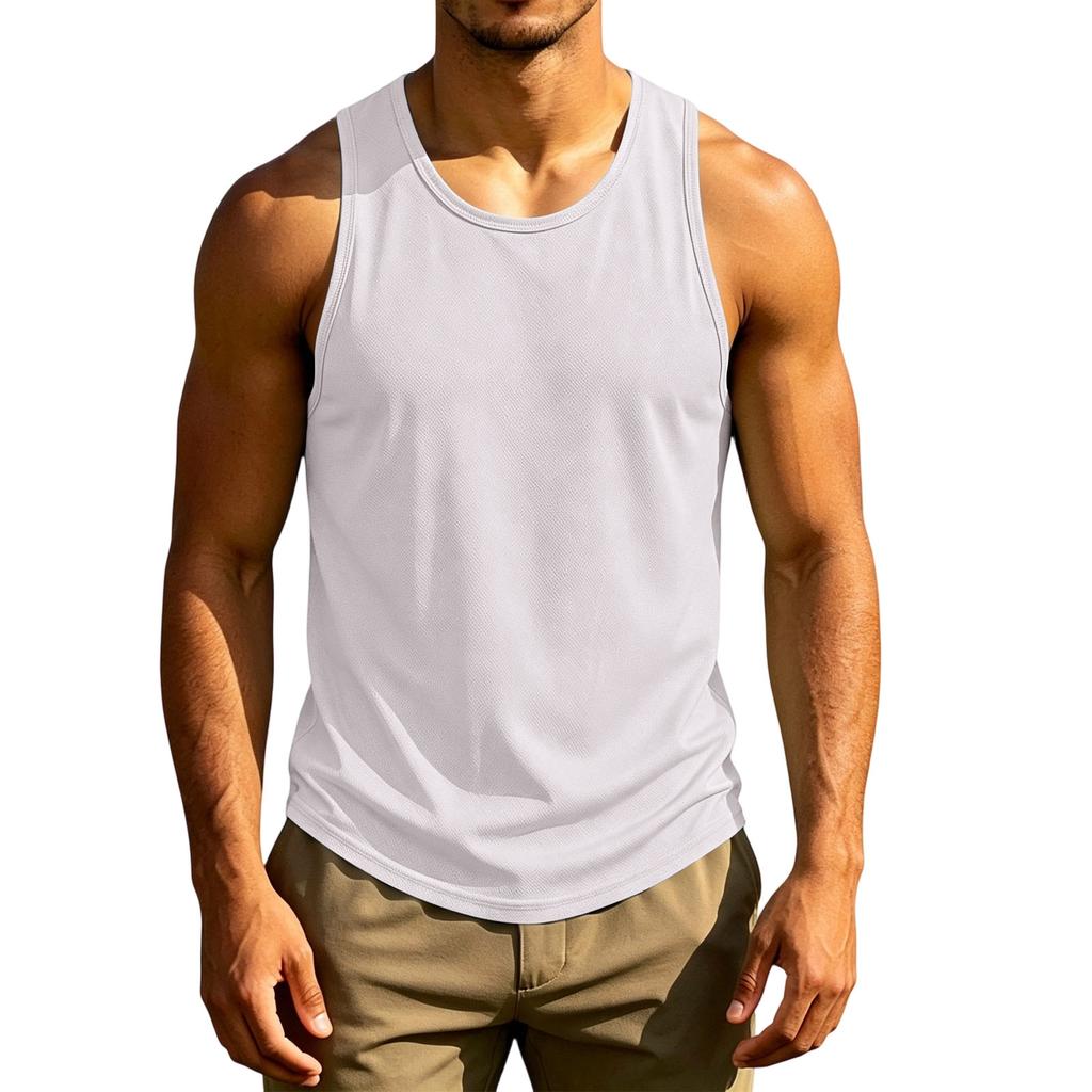 Men's Sleeveless Tank Top Lightweight Athletic Fitness Quick Dry Breathable Muscle Shirt Summer Workout Gym Vest