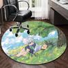 1pz Tappeto Rotondo con Design Cartone Animato Anime, Tappetino per Sedia da Ufficio, Tappeto Antiscivolo per Decorazione Casa