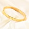Simple 6mm Smooth Buckle Stainless Steel Couple Bracelet with Logo for Women