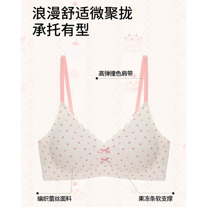 Pastoral Small Floral Display Large Collection of Secondary Breasts Anti-sagging No Steel Ring Sexy Seamless Bra Cover