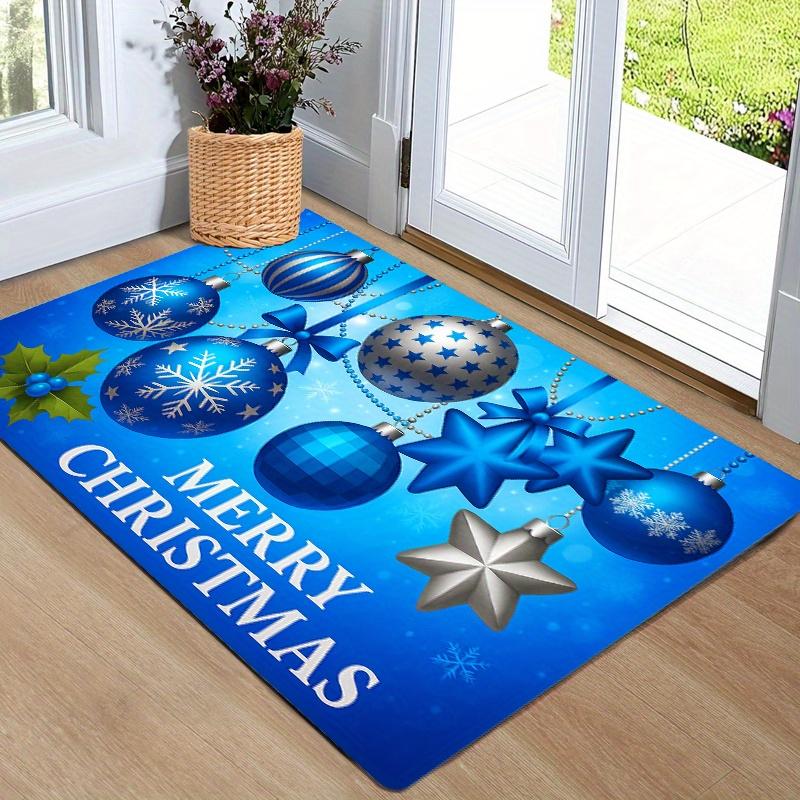 

1 шт. Кухонные коврики против усталости, с принтом рождественских украшений, водонепроницаемые, нескользящие, толстые, с амортизацией, сверхпрочный комфортный коврик для стояния на кухне 40*60cm