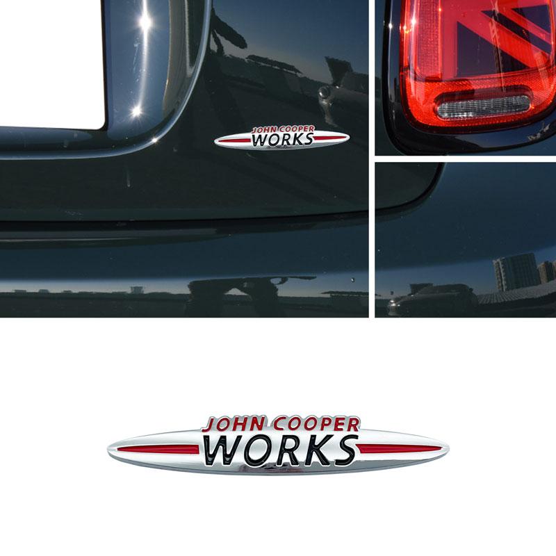 3D Chrome Metal Car Sticker John Cooper Works Emblem Decals For  Mini JCW R50 R52 R53 R55 F56 F55 F60 Fender Front Grille Logo