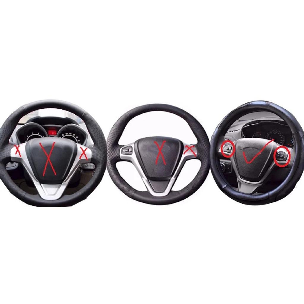 Cruise Buttons Frame Panel Car Steering Wheel Cover Decorative Accessories For Ford Fiesta MK7 MK8 ST Ecosport 2013