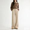 Spring Women's Silk Wool Wide-Leg Knit Pants: Loose, Drapey, Elastic, Soft, Double-Sided Texture.