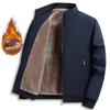 Men's Autumn/Winter Plus Velvet Jacket: Middle-Aged & Elderly, Warm Thick Stand Collar, Solid Color, Business Casual, Plus Size Outerwear.