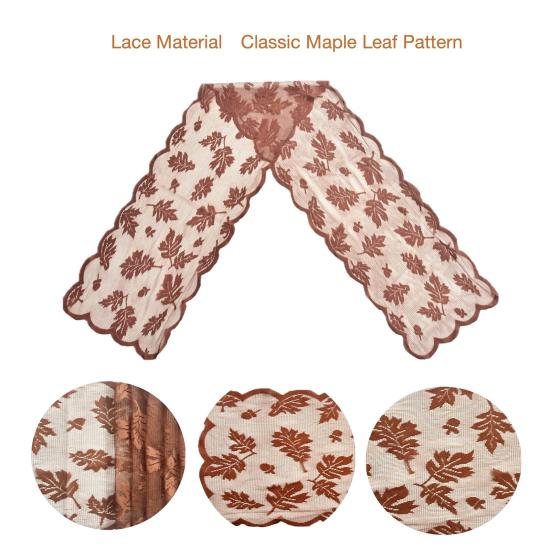 30x180cm Embroidered Maple Leaf Table Runner Easy To Clean Special Event Table Flag Kitchen Dining Party Decor