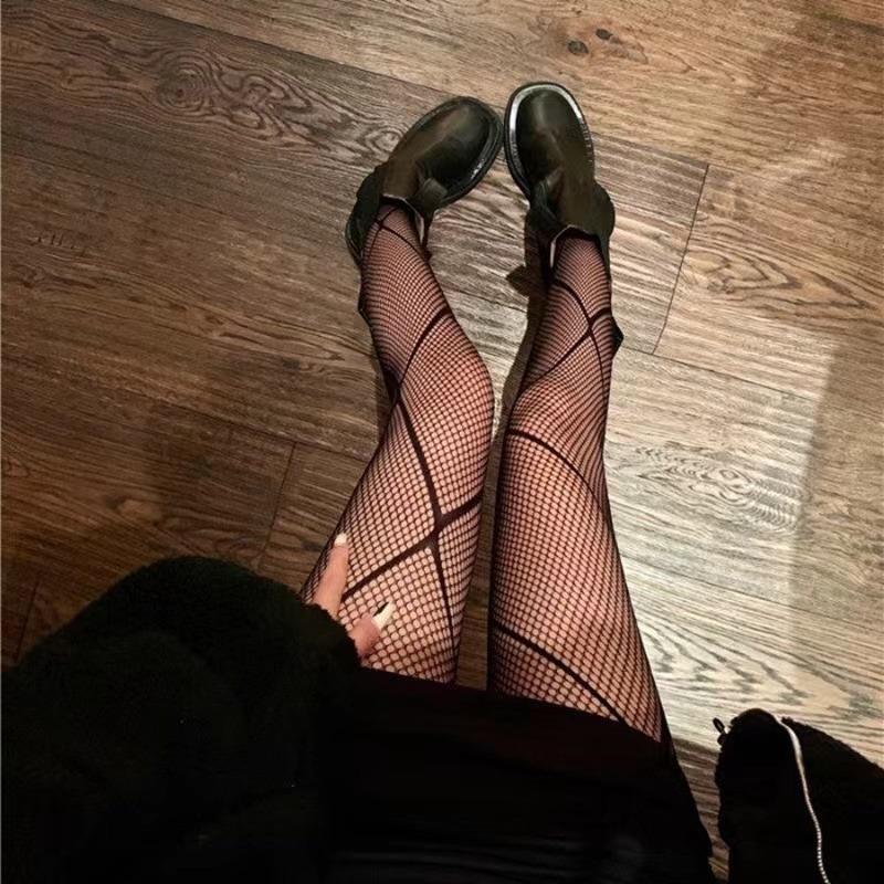 Japanese Style Women's Tights Summer Nylon Print Stocking Sexy Lingerie Gothic Hosiery Seamless Fishnet Mesh Pantyhose High Sock
