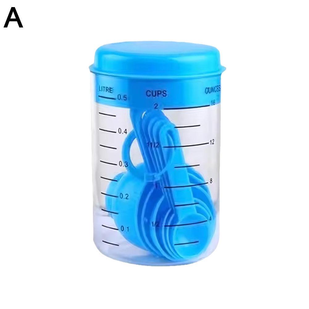 7-Piece Plastic Measuring Cup Set with Scale Kitchen Measuring Spoon Tools - Accurate Cooking And Baking Measuring Cup with Spoo