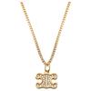 Celine Brass Gold Plated And Crystal Necklace Women necklace 460GB6BZI-35OR