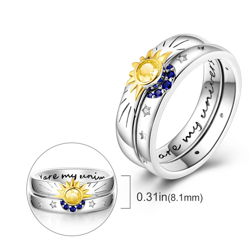 Copper Plated Mystic Star Shape Ring Infinite Love Authentic Design Zircon CZ Wedding Rings Jewellery Women Gift