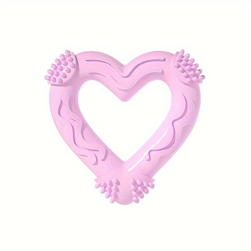 

New Pet Toy Ball Heart-Shaped Chew Teething Durable Boredom Dog Toy Ring Self-Entertainment Boredom Toy рожевий