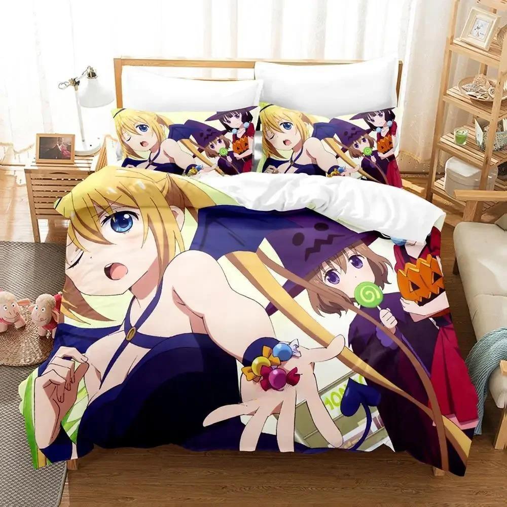 

Trendy Durable 3D Kawaii Blend S Size Bed Adult Kid Bedroom Sets Anime Single Twin Full Queen King Quilt Comforter (quilt)-EU Single(135*200cm)3pcs
