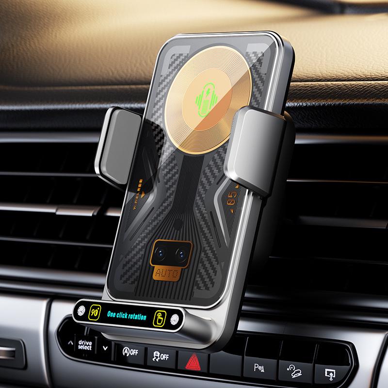 

Magnetic Air Vent Car Phone Holder with 15W Wireless Fast Charging and Swivel Navigation