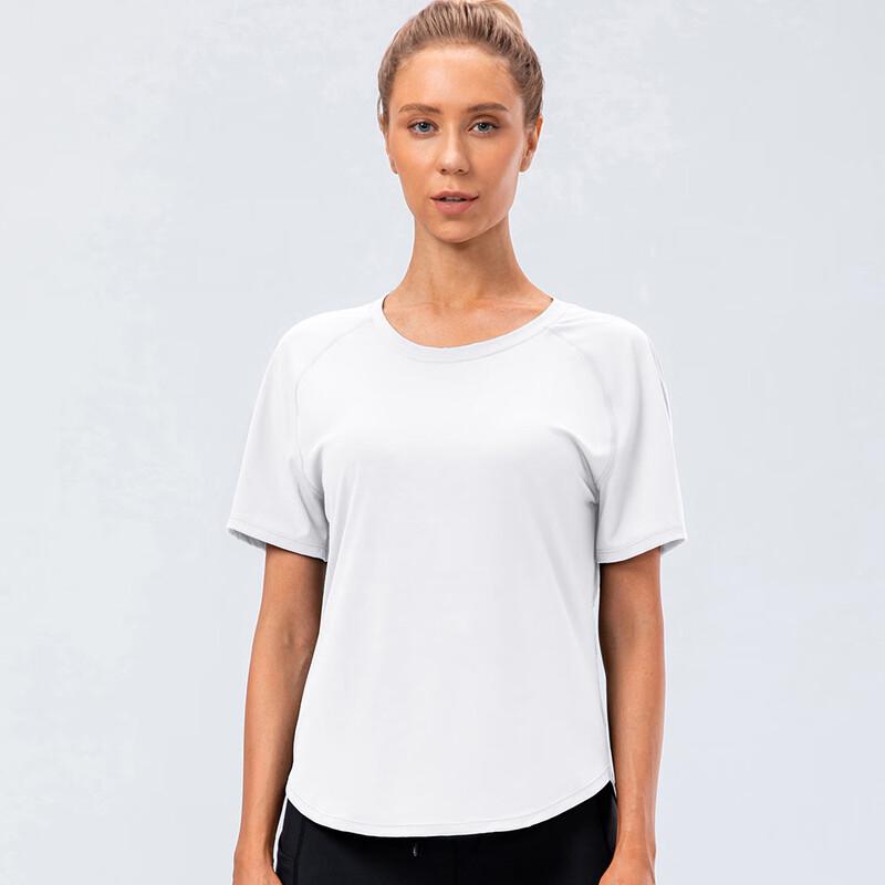 Dámské volné tričko na jógu s krátkým rukávem, pocit jako druhá kůže, barva nude