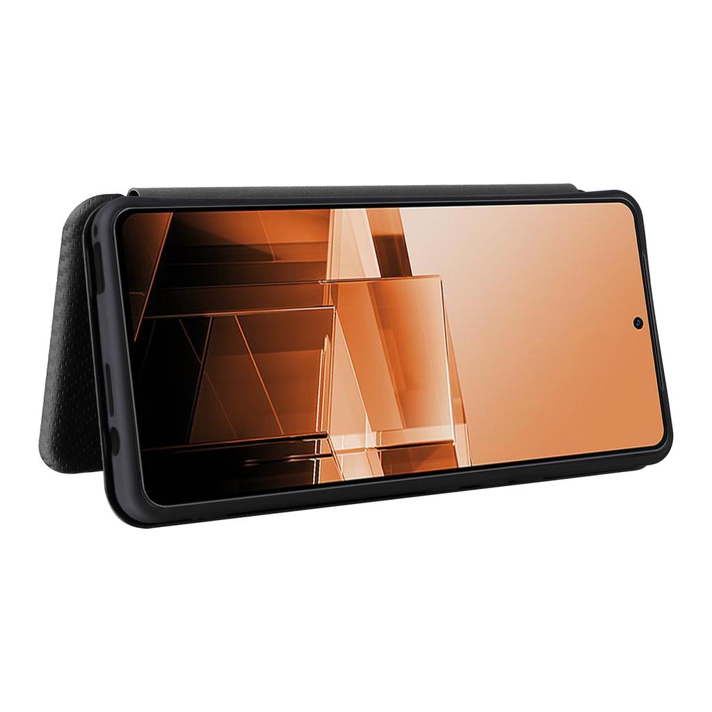 Für Asus Zenfone 11 Ultra 5G Lederhülle Carbonfaser-Textur Ständer Magnetische Handyhülle