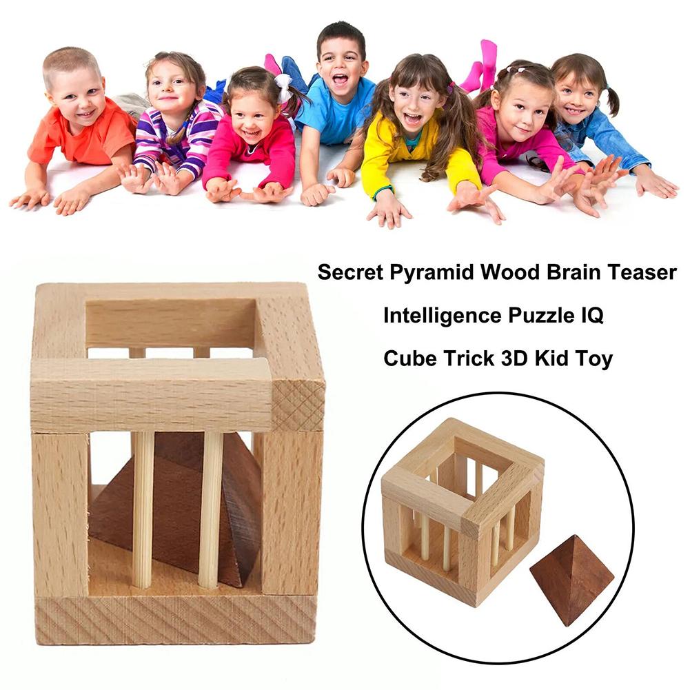 Classic Wooden Unlock Toys Luban Lock Ming Lock Toys Wooden Difficulty Burning Mortise Hig W8S7