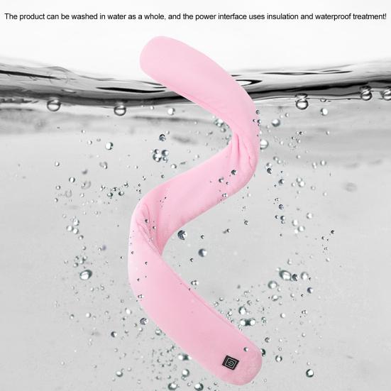 Electric Heating Scarf Rechargeable Heated Shawl Neck Warmer with 3 Adjustable Gears Plush Fabric Neck Heating Wrap