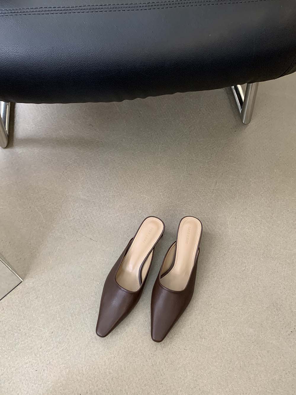 

модные женские шлепанцы с острым носком, новые поступления 2024 года, модные уличные туфли-мюли, толстые средние каблуки, повседневные шлепанцы-мюли 6