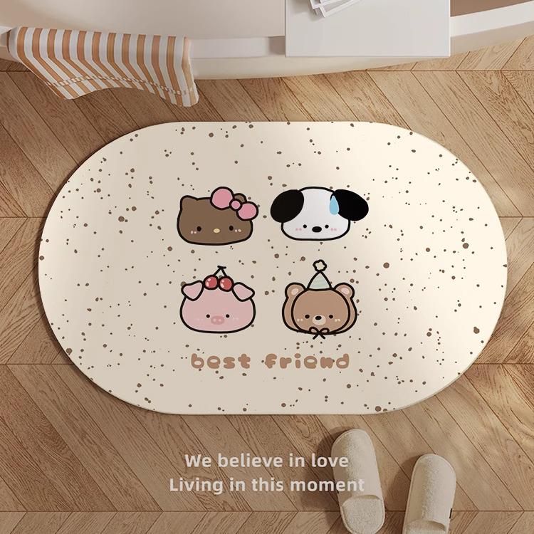 Абсорбирующий Нескользящий Диатомовый Земляной Коврик для Двери Ванной 40x60 cm